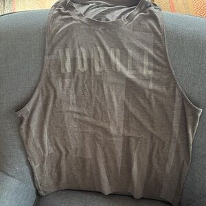 NOBULL Large Women's Charcoal Patterned High Neck full length Tank